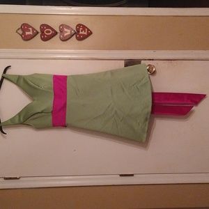 Wtoo by Watters & Watters Green /pink Cocktail/bridal Dress size 10